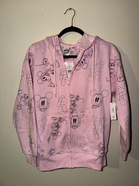 Disney Pink Mickey Mouse Embroidered Zip-Up Hoodie